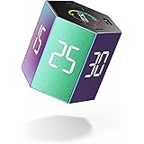 【TickTime Pro・新時代のデジタルタイマー】グラデーション版 正六角柱 ポモドーロ タイマー キッチンタイマー キューブタイマー 5段音量調整/静音モード/振動モード Type-C充電 自動電源オフ機能 環境対応型ABS素材 LED HD画