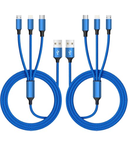 thumbnail image 2 of Artmushie Multi 4-in-1 Fast Charging Cable, 6Ft Black – USB A/C To Multi Connectors (Type C, Lighting), Compatible With IPhone, IPad, Smartphones, Tablets & More Devices (1Pack, Black, 6Ft 2 of 12