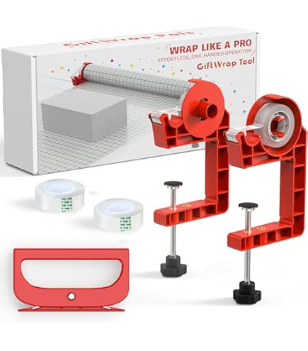 Keptfeet 2 In 1 Tape Dispenser, Christmas Wrapping Paper Table Clamp