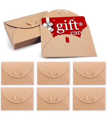 Gift Card Envelopes Dww-mini Envelopes 49 Pieces Mini Kraft Paper ...