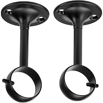 Anndason Heavy Duty Bay Window Corner Connector - Hinged Elbow For 1 Inch Curtain Rods, Black, Set Of 2 - View #5