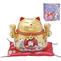 Amazon.co.jp: Felimoa 招き猫 貯金箱 両手上げ 開運 金運アップ 商売