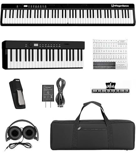 Amazon | 電子ピアノ 88鍵盤 半配重さキーボード midi&Bluetooth