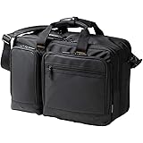 サンワダイレクト 3WAYビジネスバッグ 大容量 15.6型PC/A4収納 多ポケット 鍵付 マチ拡張 25.5L 200-BAG170BK