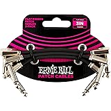 Ernie Ball 3" Flat Ribbon Patch Cable 3-Pack - Black