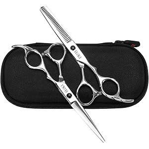 ELOKI 散髪ヘアカット ハサミ シザー 左右 プロ 初心者 美容師向け ステンレス製 セルフカット プロ仕様 (はさみ 2本セット)