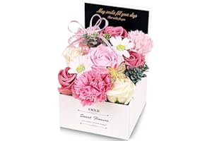 ソープフラワー 母の日 ギフト 卒業式 誕生日プレゼント 女性 贈り物 造花 ブーケ 置き型 ホワイトデー 結婚式 お返し 記念日 枯れない花 MIITO (ピンク)