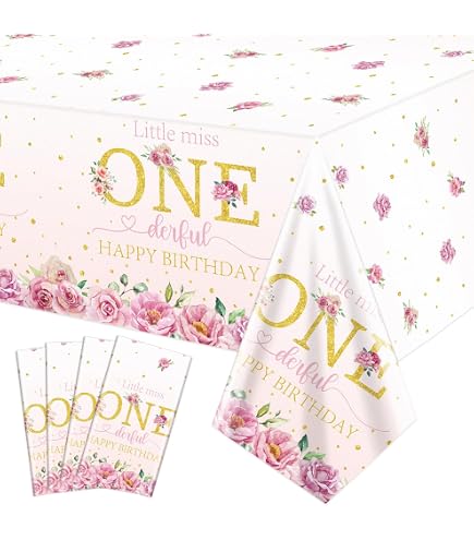 1. Geburtstag Dekorationen Für Mädchen - Miss Onederful Set Mit Luftballons, Banner & Cake Topper