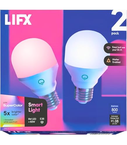 Amazon.co.jp: LIFX ミニホワイト (A19) Wi-Fi スマート LED 電球 調光