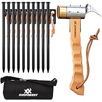 Amazon | AVOFOREST ペグハンマー + ペグ20CM 10本付き ペグハンマー