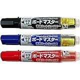 パイロット ボードマーカー ボードマスター 中字丸芯 3本セット（黒、青、赤）（WMBM12LB,WMBM12LL,WMBM12LR）