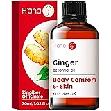 H’ana Ginger Oil for Body - 100% Natural Ginger Essential Oil for Massage Oil - Ginger Oil for Hair, Skin & Diffuser (30 ml)