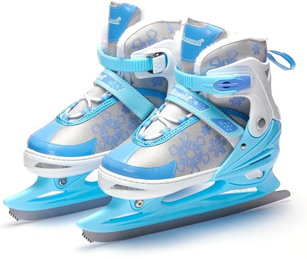 Yeziner アイススケート靴 フィギュアスケート Ice skating 子供 フィギュア スケート サイズ調整可能 研磨済み ウインタースポーツ アイス アウトドア 氷 小学生 ギフト プレゼント - 1
