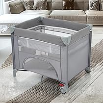 【美品】Kennkari 折り畳み式 ベビー ベッド ライトグレー Amazon.co.jp: Kennkari ベビーベッド ベビーサークル