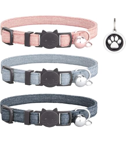 Amazon | Coehaopike 3 色セット 猫首輪 デージーの花柄 鈴付き