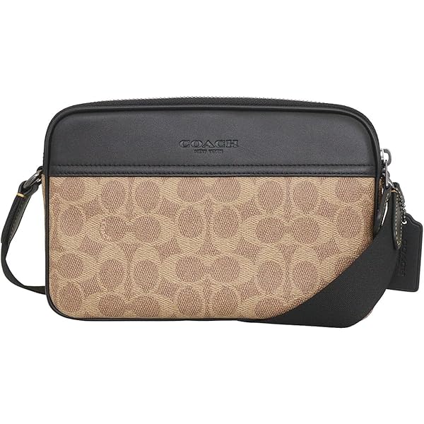 美品 コーチ PVC ボディバッグ グラハム ロゴ金具 ダブルファスナー 黒 コーチファクトリー COACH FACTORY バッグ ショルダーバッグ