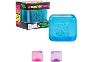NeeDoh Nice Ice Baby Teenie - Mini Squishy Fidget Toy, Stress Relief, Soft & Stretchy, Translucent Colours (Purple, Pink, Blue), Compact Size, Non-Toxic, 1 Cube per Pack, 3+ Years