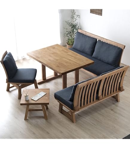 Amazon｜タンスのゲン ダイニングセット 3点セット 120cm 【 テーブル