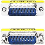 SinLoon db15 コネクタ オス-オス d-subコネクタ 15pin 2列 d-sub15ピン 延長、ネジ付き（2個パック）