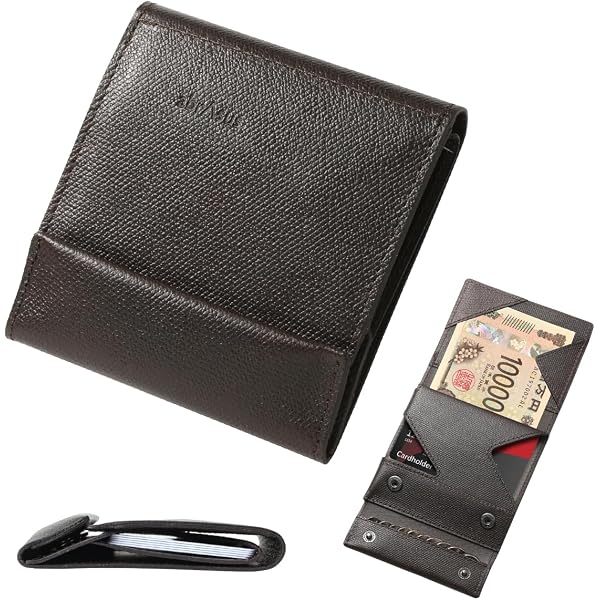 Amazon | [アブラサス] 薄い財布 レザー 薄型 日本製 チョコ | 財布