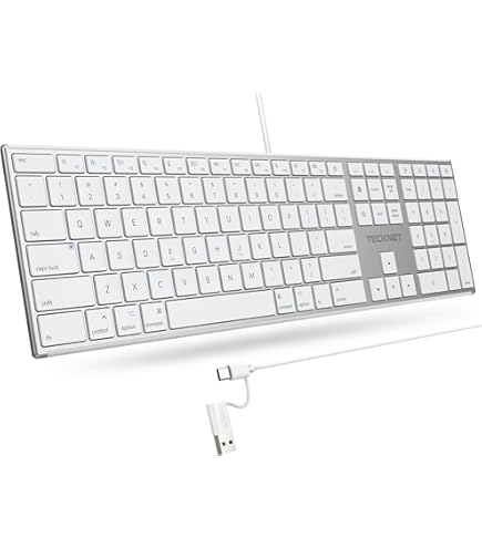 Amazon | USB A/USB-C 2-in-1ケーブル付き有線macOSキーボード フル