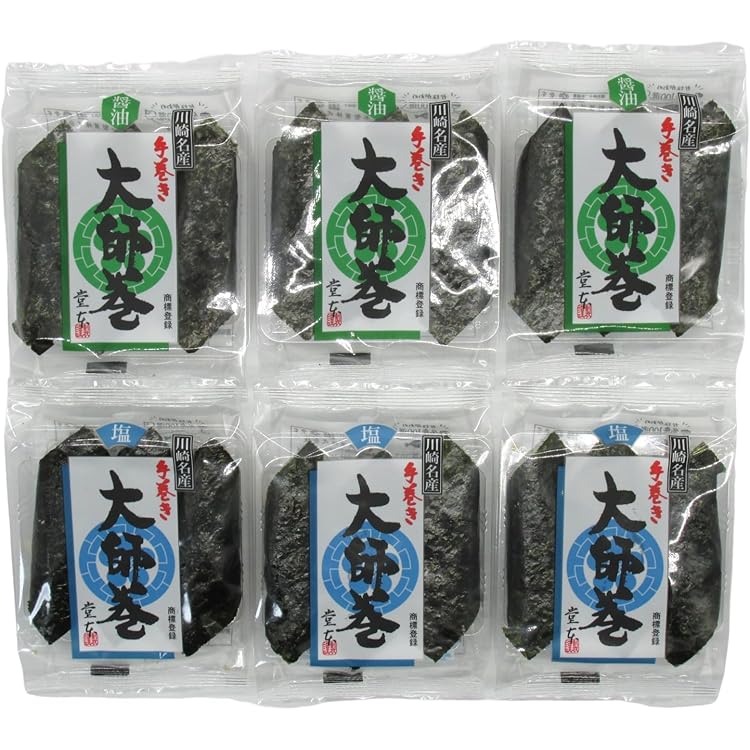 Amazon.co.jp: 大師巻 1袋 3本入り 8袋 醤油味4袋 塩味4袋 自宅用 堂本
