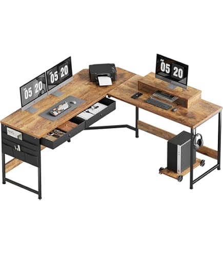 Amazon.co.jp: 山善 デスク 幅160×奥行160×高さ76cm L字