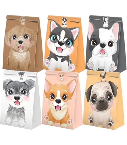 thumbnail image 2 of Banballon12 Pack Puppy Dog Party Favors Puppy Key Chain Organza 2 of 11