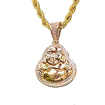 翡翠製仏像ペンダント 約24.6mm 金具18k ビルマ産翡翠仏像ペンダントネックレス：グレードA翡翠、18金