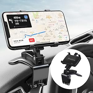 Huhoo 車 マウント, スマホ車載ホルダー クリップ 式 カーマ ウント 第2世代 ダッシュボードスタンド車 クリッ…