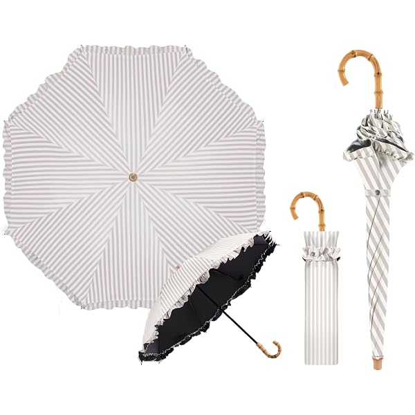 Amazon | 芦屋ロサブラン 日傘 2段折りたたみ シングルフリル(50cm