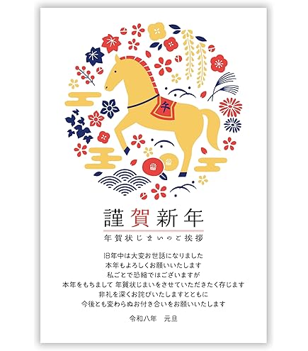 Amazon | 年賀状じまい ハガキ 20枚【新年にお知らせ】私製はがき
