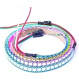 BTF-LIGHTING WS2812B LEDテープライト 5050 SMD RGBIC 合金ワイヤー 1m 144LEDs 個別にアドレス指定可能 切断可能 プログラマブル可能 DC5V ドリームフルカラー 夢幻色 ネオピクセル 黒PCB IP6
