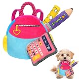 Pawplusee 犬 おもちゃ ランドセル型 かくれんぼ パズル きしむ音付き ロープ付属 小型犬 中型犬 知育おもちゃ エンリッチメント 室内遊び
