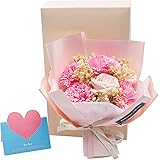 千選千品 母の日 ソープフラワー ギフト 人気 花束 誕生日プレゼント クリアボックス メッセージカード付き 手提げ付き 枯れない 石鹸花 女性 父の日 敬老の日 バレンタインデー クリスマス 新年 結婚記念日 彼女 送別会 退職感謝 お礼 昇進 転