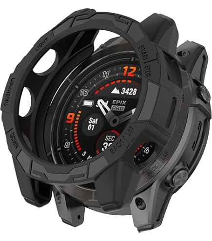 eMagTech 2 fundas protectoras para reloj de poliuretano termoplástico (TPU), color negro, transparente, a prueba de golpes, compatible con Garmin Fenix 6 /Fenix 6 Pro