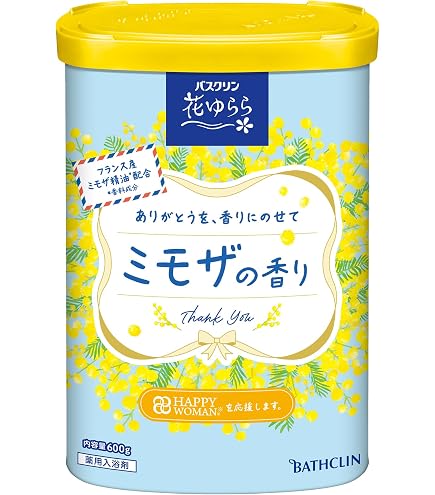 Amazon | バスクリン 花ゆらら ミモザの香り 600g【医薬部外品