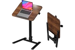 Alawooder Mobile Folding Desk 25 Inch - No Assembly Sit-Stand Desk,Height Adjustable Rolling Laptop Desk, Space-Saving Portab