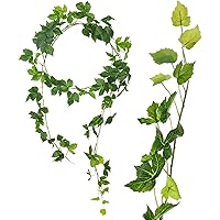 フェイクグリーン アイビー 人工観葉植物 100% 自然感 防水 鉄線付き 高耐久 アーティフィシャル リーフ 葉物 造花藤 ツイッグバイン プラント ガーランド 室内 インテリア 吊り ベランダ 目隠し 壁掛け デコレーション ホーム・オフィス・結