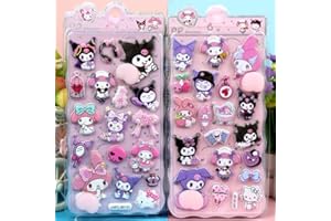 winnges 2個 おしりぷにぷにシール クロミ かわいいキャラクター 可愛い 立体 ごほうびシ ー ル、ご褒美シー ル デコレーション、女の子向け プランナー・ノート・スマホ・ウォーターボトル装飾用 3D浮き立つ漫画風レリーフステッカー (A)