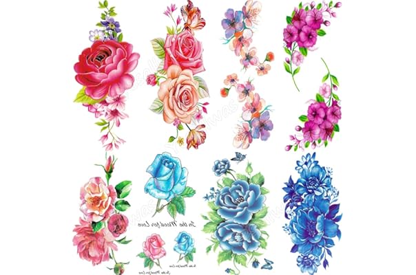 F 8 Rose タトゥーシール 薔薇 バラ 花 ローズ ワンポイント 韓国 逆輸入
