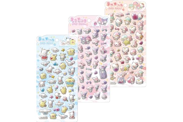 【3種セット】クラックス うるちゅるポップシール サンリオ 1 立体シール