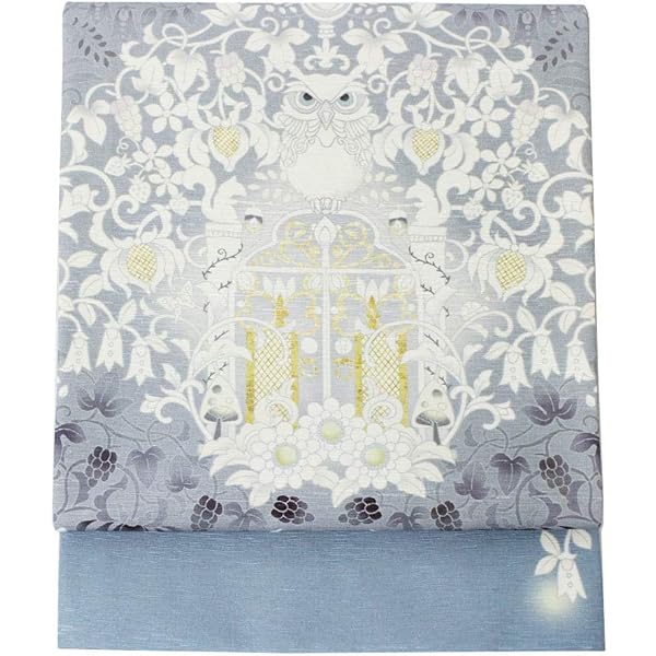 Amazon | 半幅帯 猫の古本屋 レトロベージュ 正絹 女性用 日本製