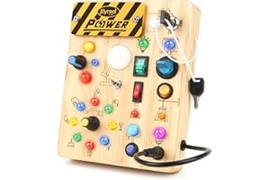 Joyreal モンテッソーリ ビジーボード 知育玩具 1 2 3歳誕生日プレゼント男の子 女の子 知育玩具 LED おもちゃ 指先知育 早期開発