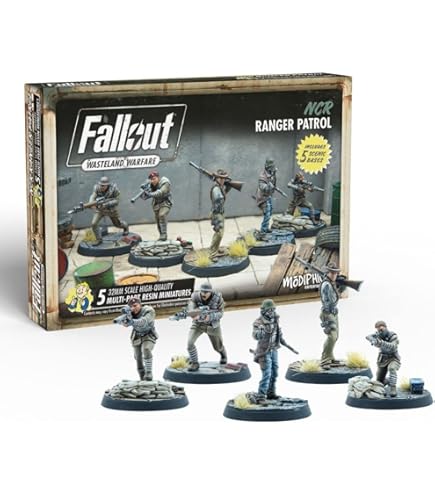 Fallout Wasteland Warfare Miniaturen Set | 3 Figuren Vault 76 Unlackiert 32mm