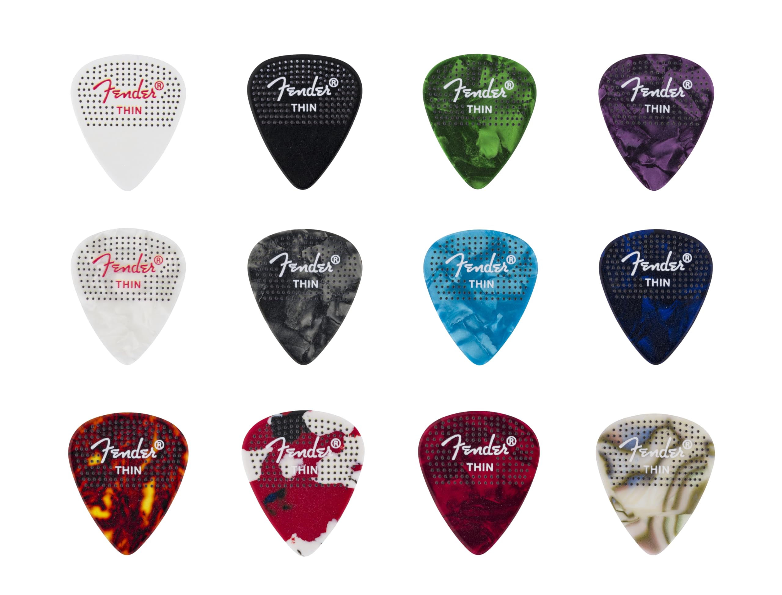Fender フェンダー 351 Dotted Celluloid Picks, 12-Pack, Medium ピック12枚セット