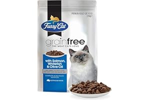 Fussy Cat Grain Free Adult Dry Cat Food, Salmon, Whitefish and Olive Oil 2.5kg - Australian Made with Complete & Balanced Nutrition, with Omega 3 & 6 Fatty Acids for Shiny Coat and Healthy Skin