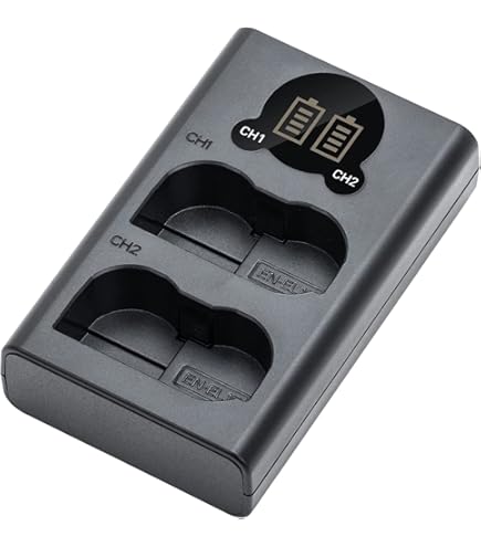 Kimaru Dual Slot USB Charger For Nikon EN-EL14/EN-EL14a Batteries - Compatible With D3400, D3500, D5600, P7000 Cameras