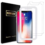 【2枚セット】Nimaso iPhoneX 用 強化ガラス液晶保護フィルム 【日本製素材旭硝子製】【ガイド枠付き】3D Touch対応/業界最高硬度9H/高透過率 ( iPhone X 用, 2枚セット )