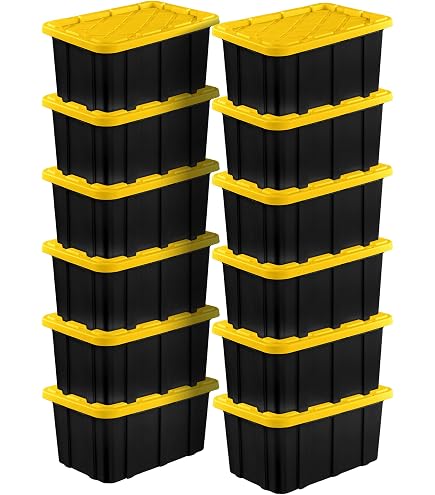 Amazon.co.jp: ブラック&イエロー 5ガロン 積み重ね可能 プラスチック